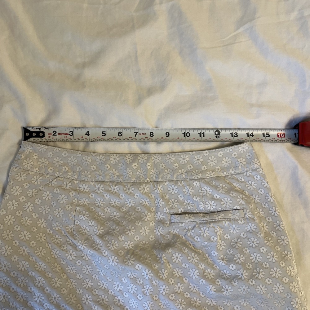 Bugatchi Activewear Skort Silver White Floral Golf Tennis Skirt Womens Size 6 - Picture 4 of 6